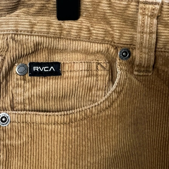 Rvca Corduroy Pants Cords Dagger Boyfriend Fit Mustard Trouser Skate Fall Crop - Picture 5 of 13